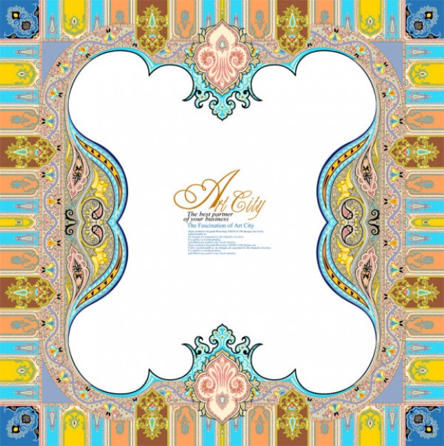 art city european lace border pattern in Abstract style