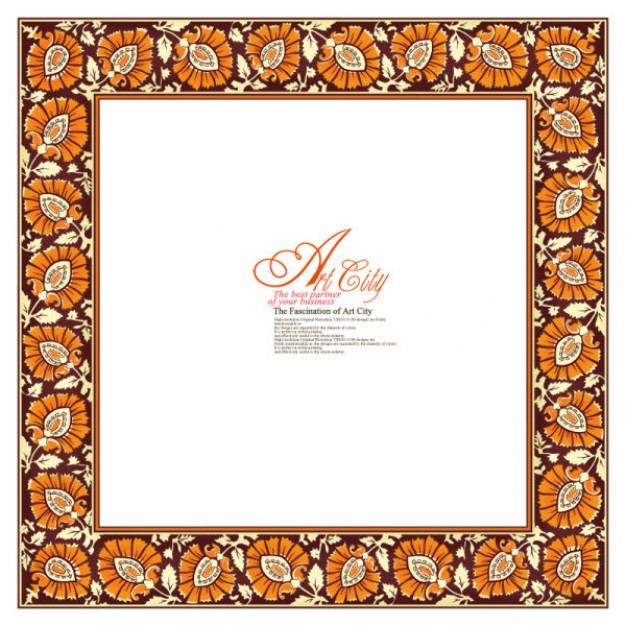 art city european lace border pattern with flowers