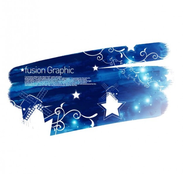 blue fusion graphic series fashion pattern with white stars