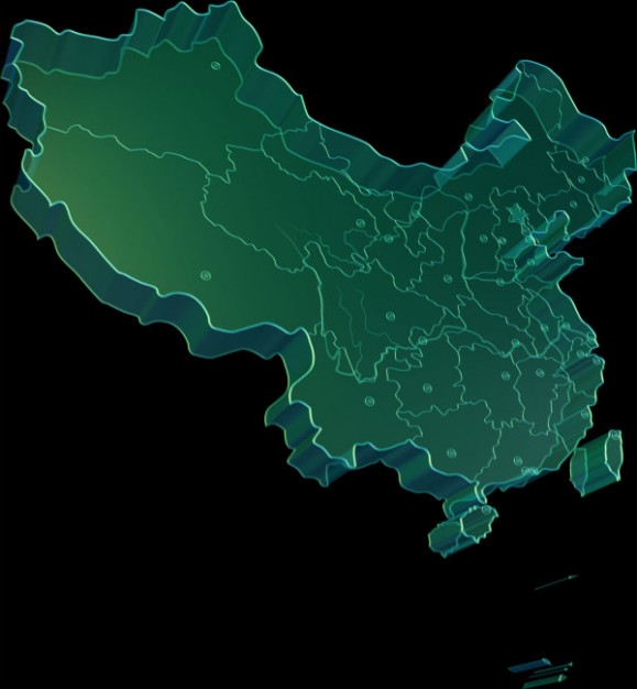 chinese map of the green material in gradient view