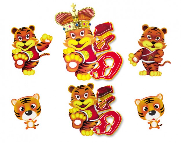 chinese new year cartoon tiger package for Blessing