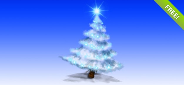 christmas tree with blue background