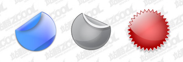 cool icon layered material with round decorative shapes