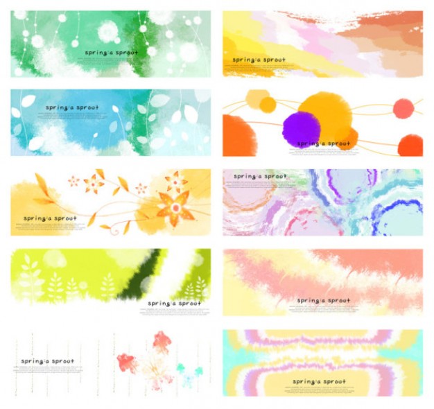 dream spring background material in different color style