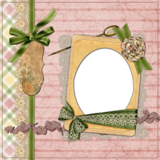 europe and the united states collage style frame with green ribbons