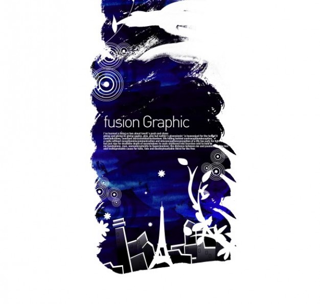 fashion pattern with fusion graphic series in ink