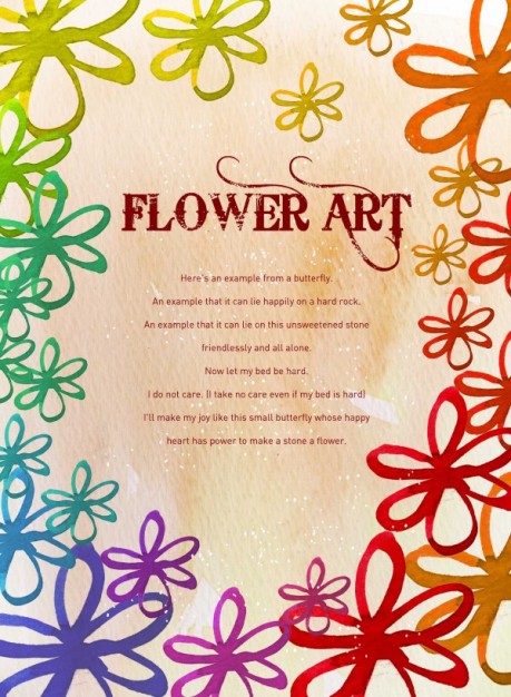 flower art watercolor pattern background arounded with flowers