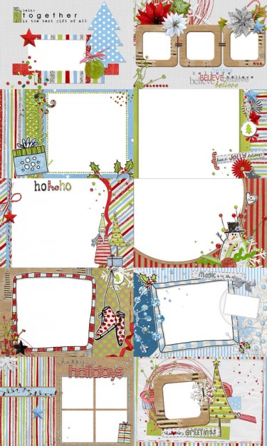 frame in christmas themed collage style