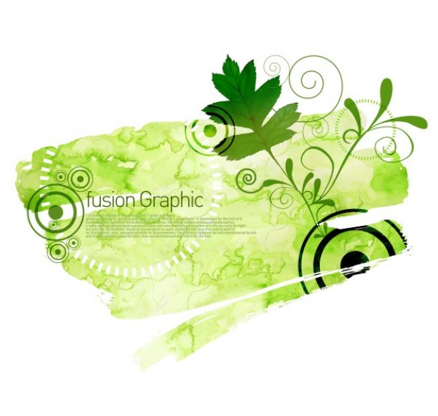 fusion graphic series fashion pattern in green with leaf and target