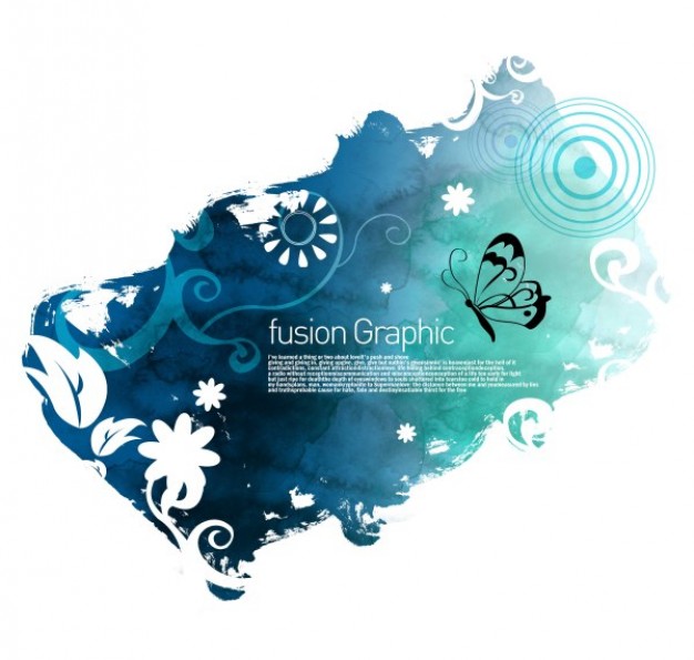 fusion graphic series fashion pattern with flower leaf circle