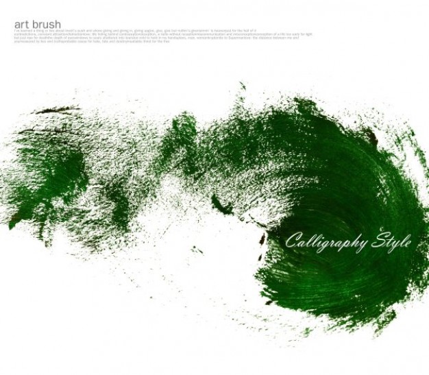 green brush cloud in ink