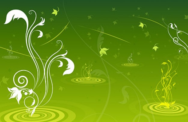 green high precision fashion pattern layered with bird flower moon swirl