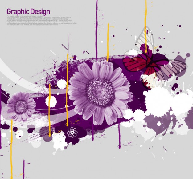 korean design elements with purple chrysanthemum