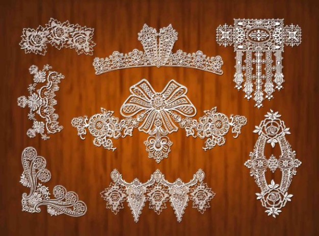 lace ribbons ornament material in crystal