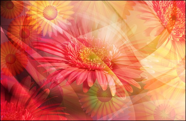 large ultra clear flower theme layered in dream style