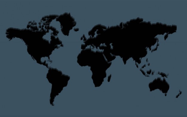 map of the world layered material with dark blue background