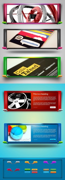 modern web slider material with map Foot Focus Corner