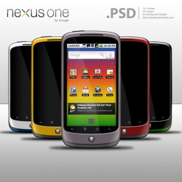 nexus one guipsd ads cover with mobile in different color