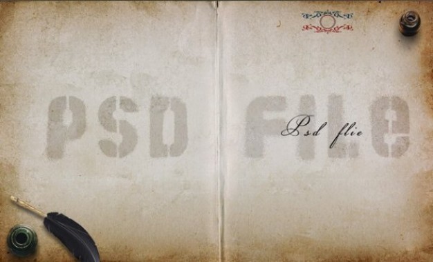 old paper layered with psd file sign