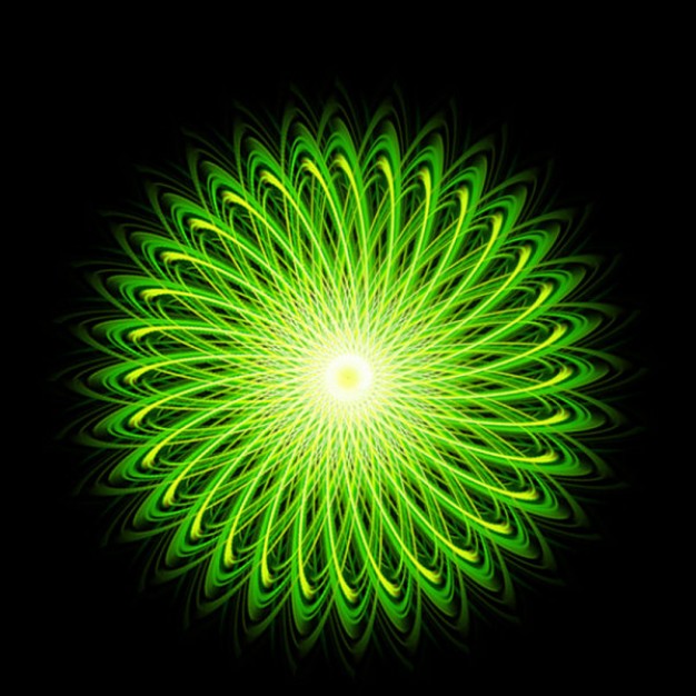 pattern layered material with green gorgeous bright circle