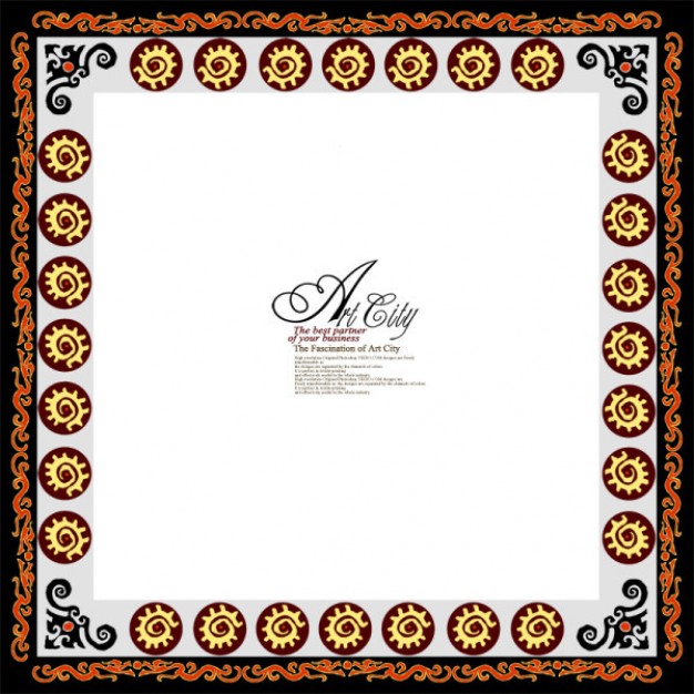 pattern material with art city european lace border
