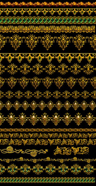 pattern material with gold ornate lace layered