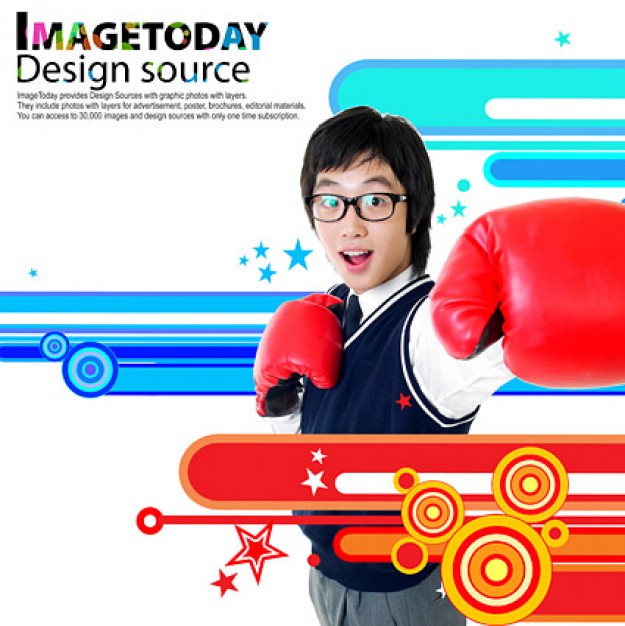 south korea trend of dynamic with boy with boxing glove