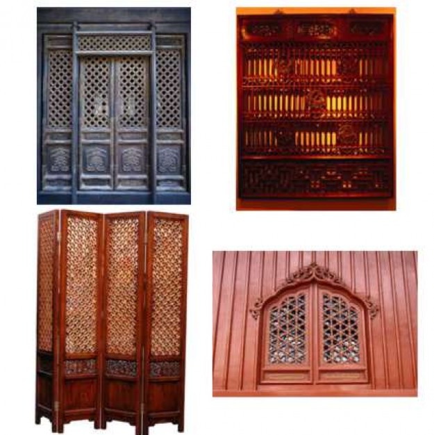 the latticed traditional material like Chinese Window