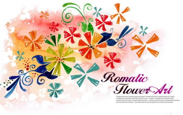 watercolor pattern with flower art