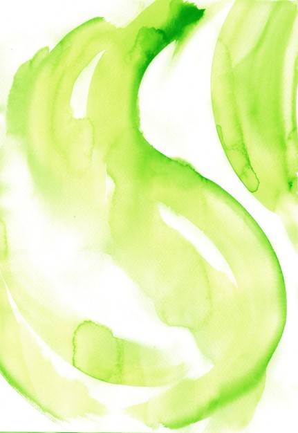 watercolor wave series layered material in green and yellow