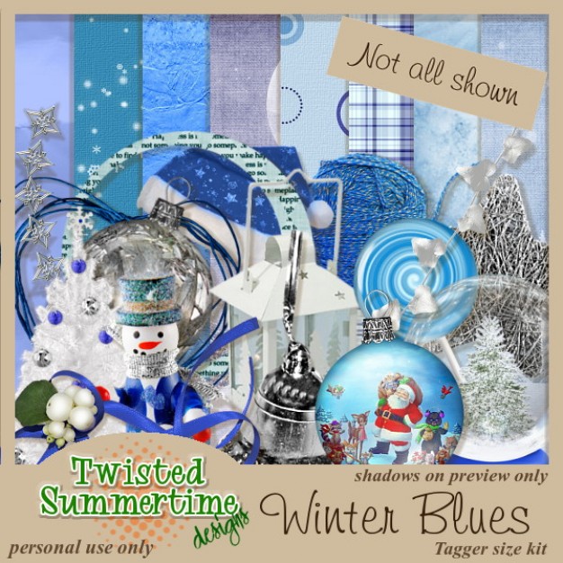 white christmas collage material with snowman ball and gift box