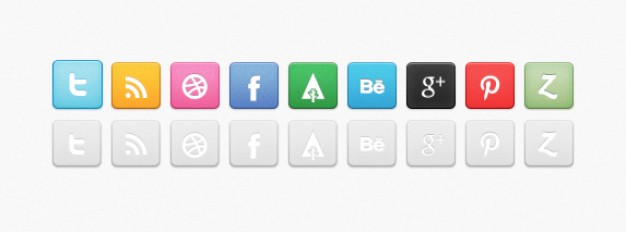 revised social media icon set