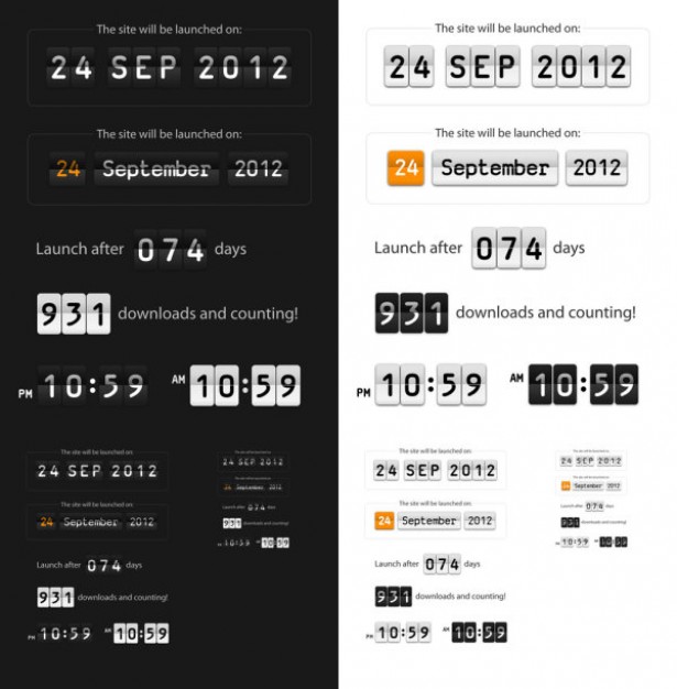 time and date display boards layered material