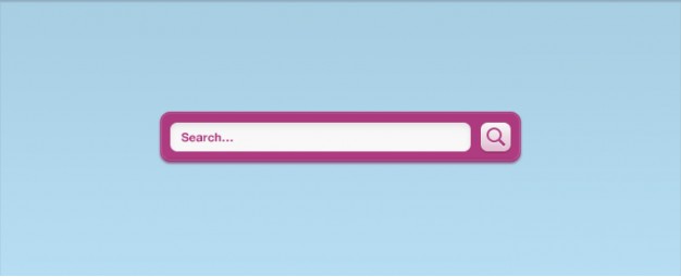 a pink vibrant search field interface with light blue page background