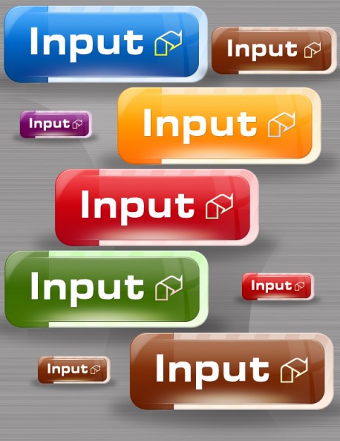 a variety of web button design material with gray background