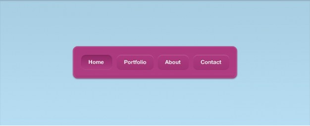 a vibrant navigation interface with pink background