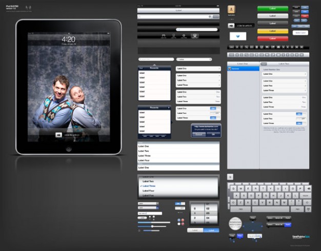 apple ipad ui file for app interface design