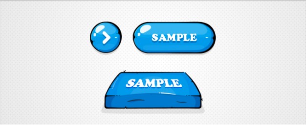 blue buttons illustration with triangle circle square figure