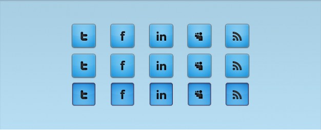 blue social media icons with blue background