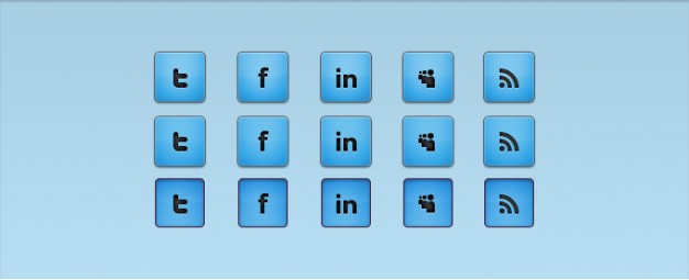 blue social media icons with blue background