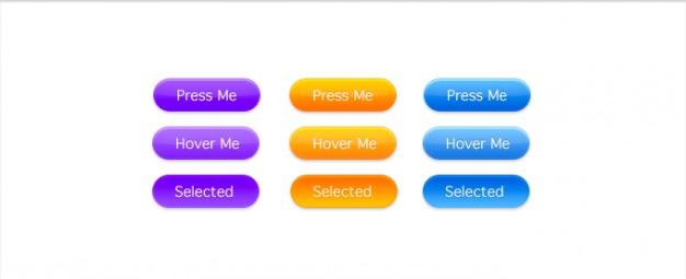 button purple with three color status