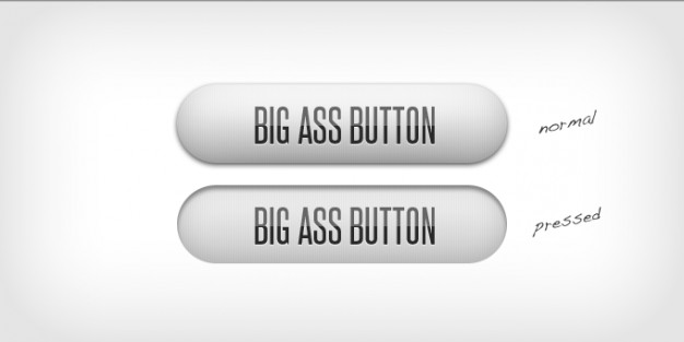 button with big ass sign over white background