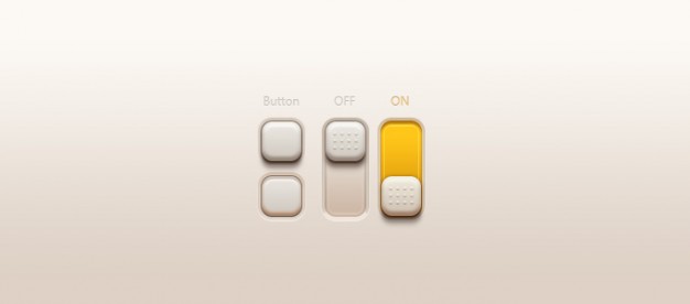 buttons switches with earth yellow color