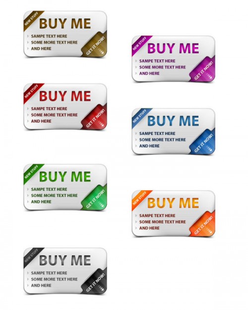 buy me button card layered material in different color