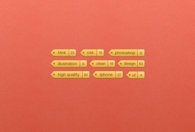 category tag in earth yellow with pink background