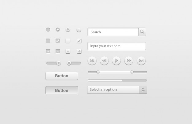 clean grey ui pack with media play button and picker button