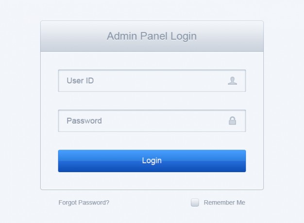 clean log in form interface for web design