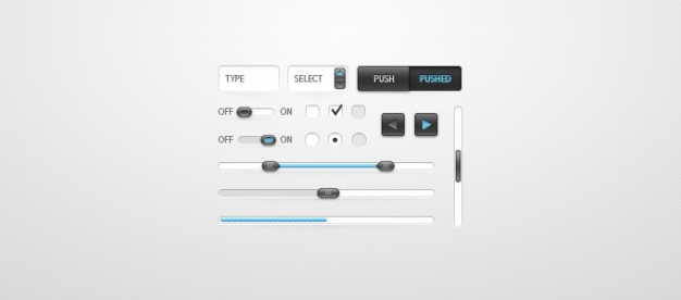 clean ui kit with slider toggle button over gray background