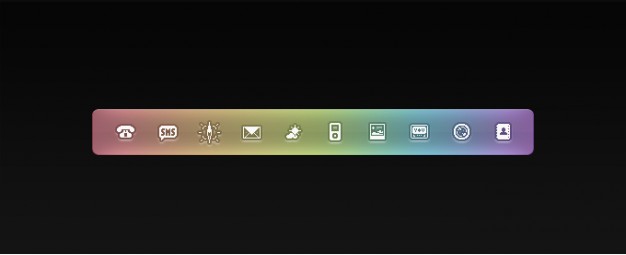 communication media and social icons with rainbow color background