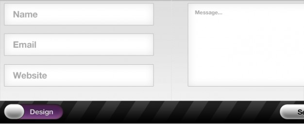 contact form interface in clear style